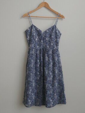 Jack BB Dakota blue lace spaghetti strap midi dress size 6